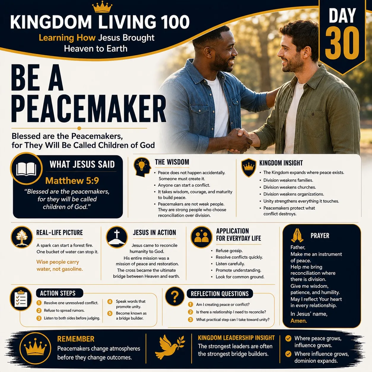 Teaching card for Be a Peacemaker