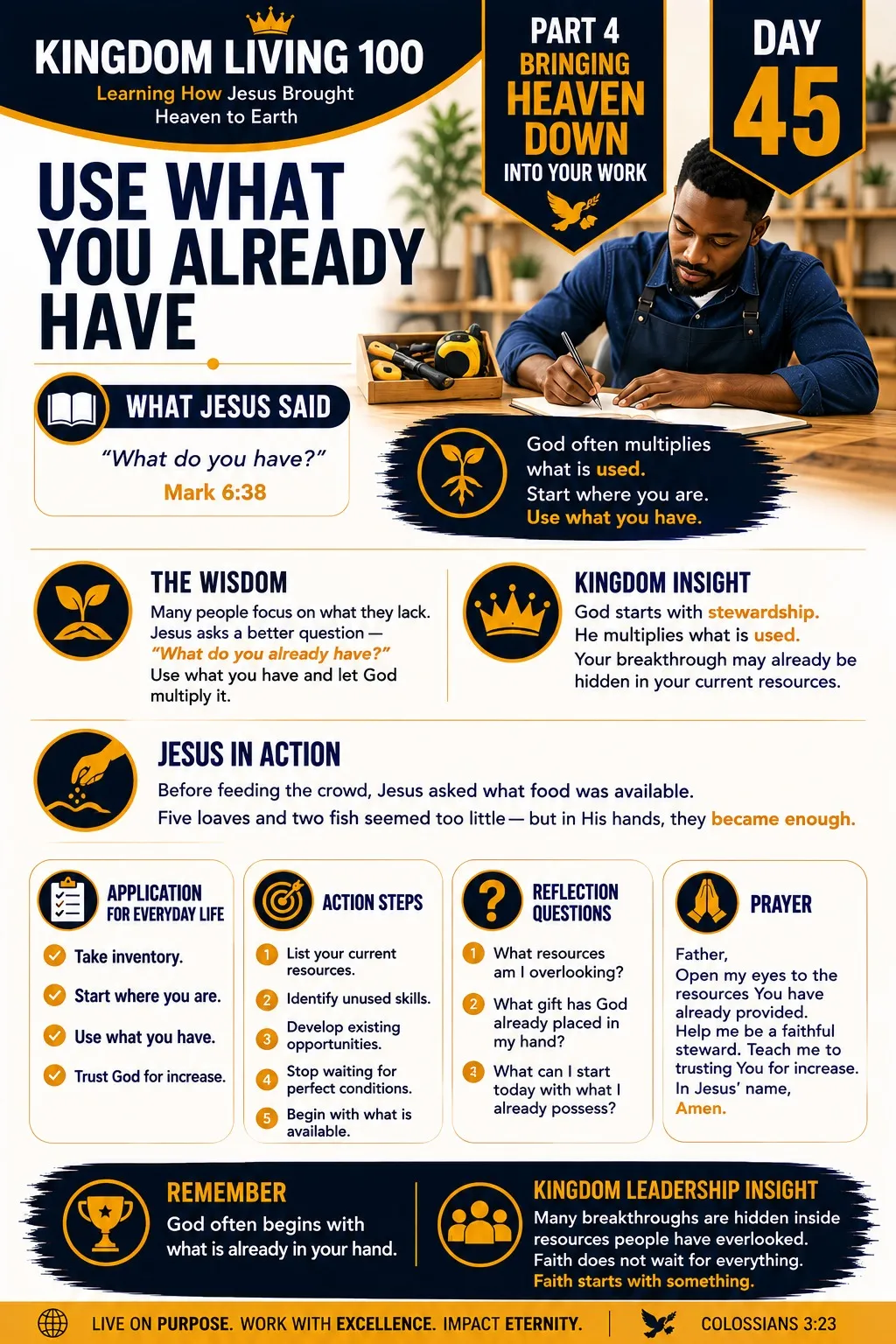 Teaching card for Use What You Already Have